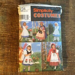 Simplicity Costumes Sewing Pattern 8234 Girls Nursery Rhyme Character 5-8 UNCUT